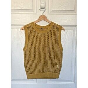 Uniqlo open Knitt Tank Top Mustard Yellow Size M